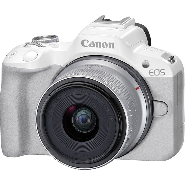 Canon EOS R50 with RF 18-45mm White