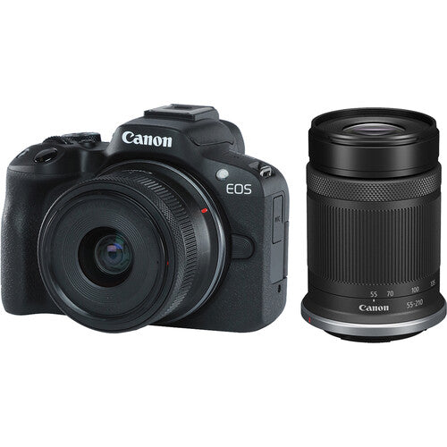 Canon EOS R50 with RF 18-45mm + RF 55-210mm (Black)